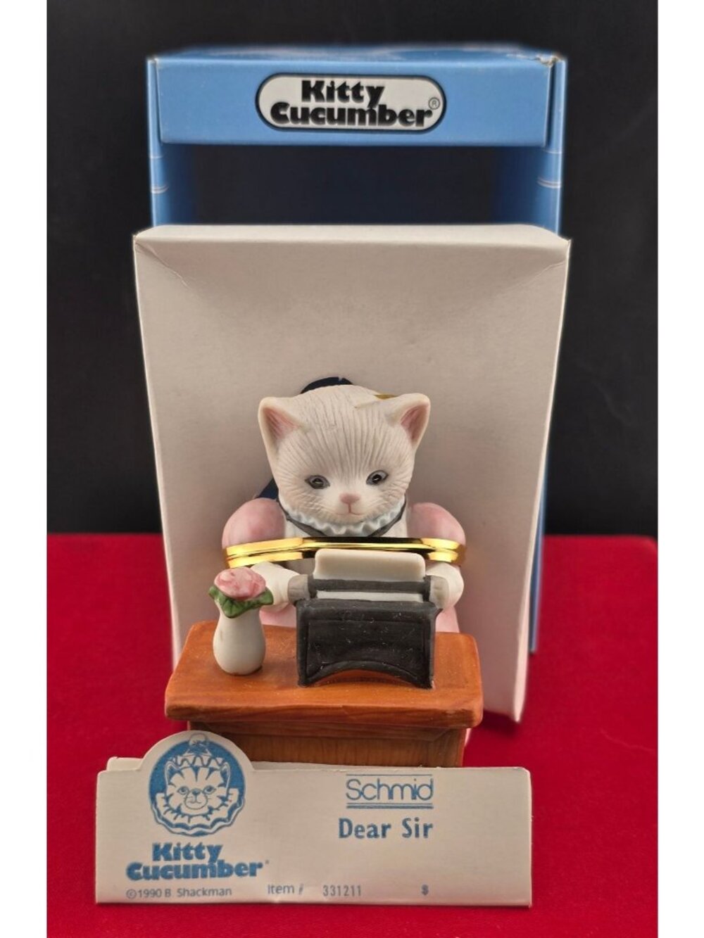 Vintage Kitty Cucumber Priscilla Dear Sir Schmid 1990 B. Shackman With Box